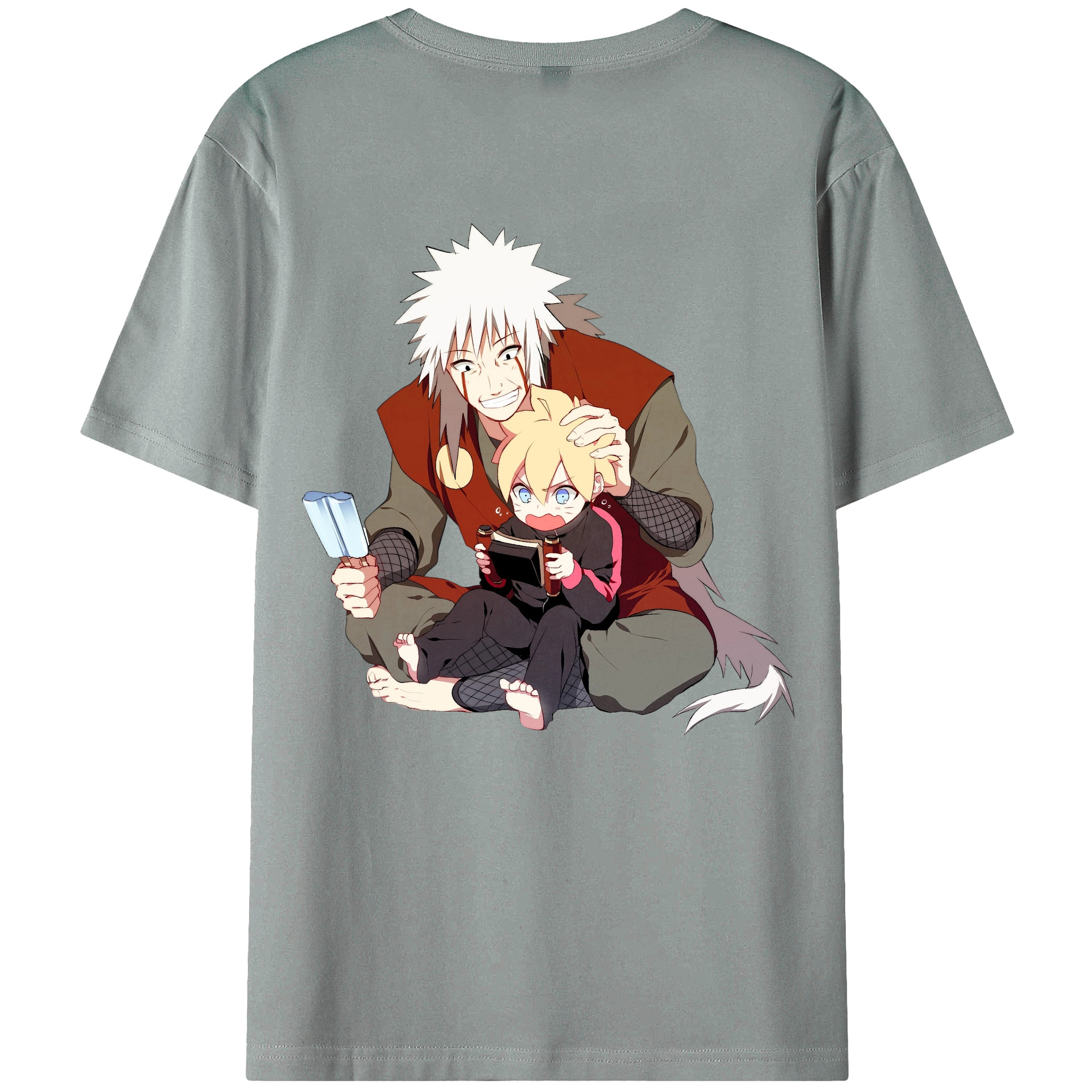（画像用） NARUTO -ナルト- 自来也（じらいや） Jiraiya 綿100％ メンズ半袖Tシャツ（バックプリント） 通気性